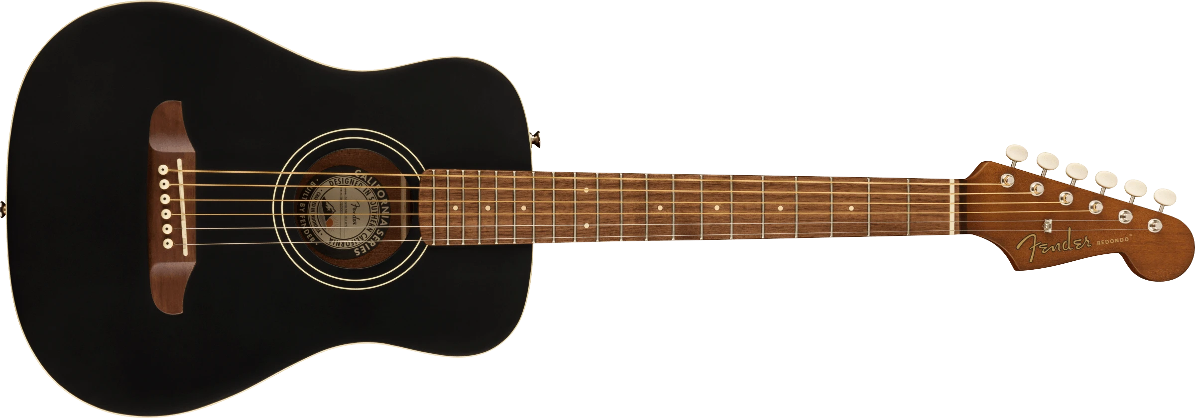 Fender® DE Redondo Mini with Bag, Walnut Fingerboard, Black Top