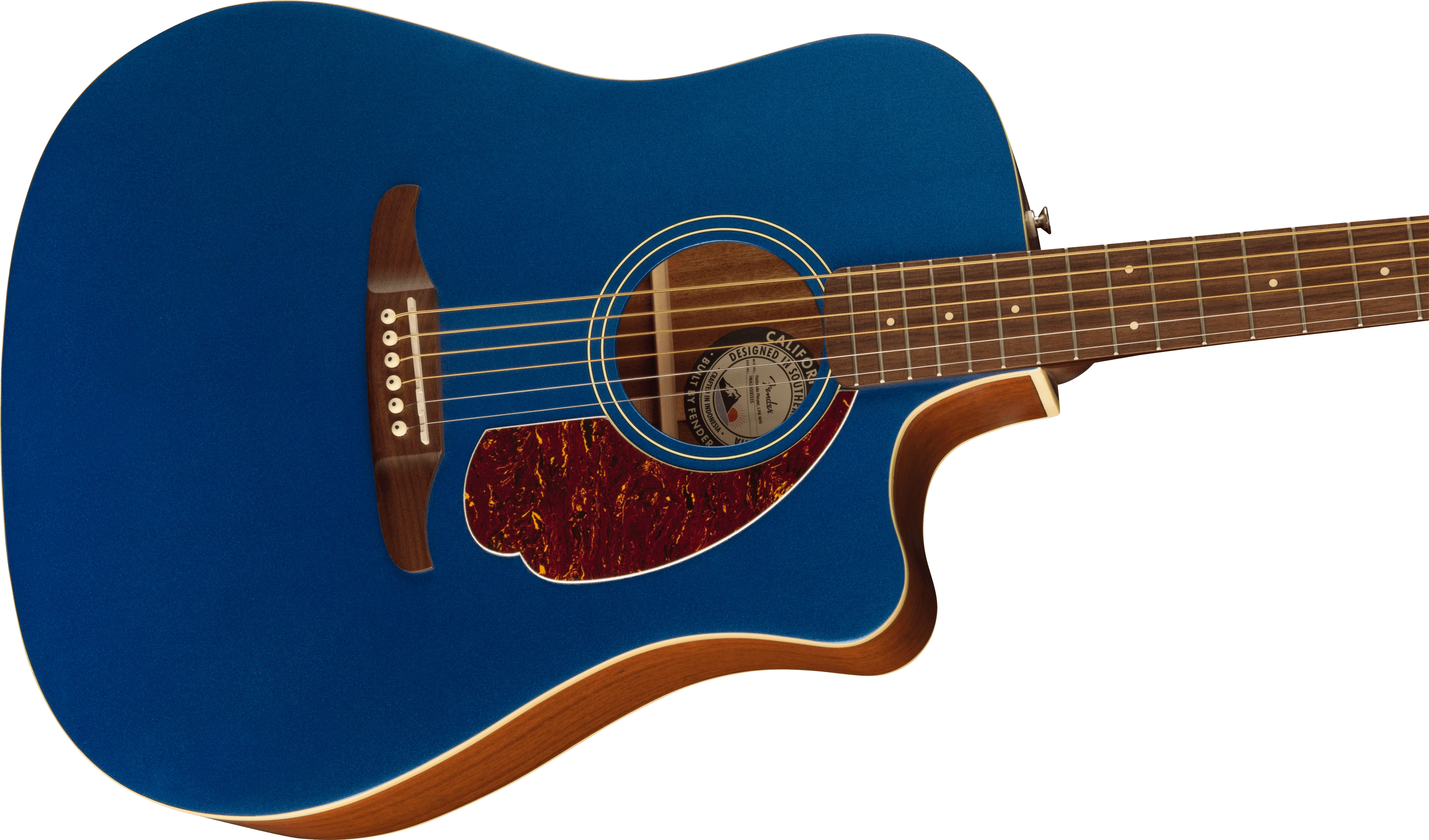 Fender® Redondo Player, Walnut Fingerboard, Tortoiseshell Pickguard, Lake Placid Blue