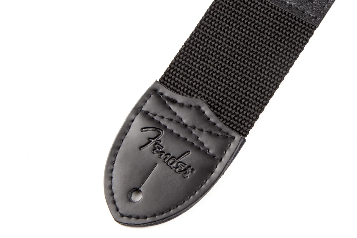 Fender® Logo Strap, Black/Yellow Logo, 2"