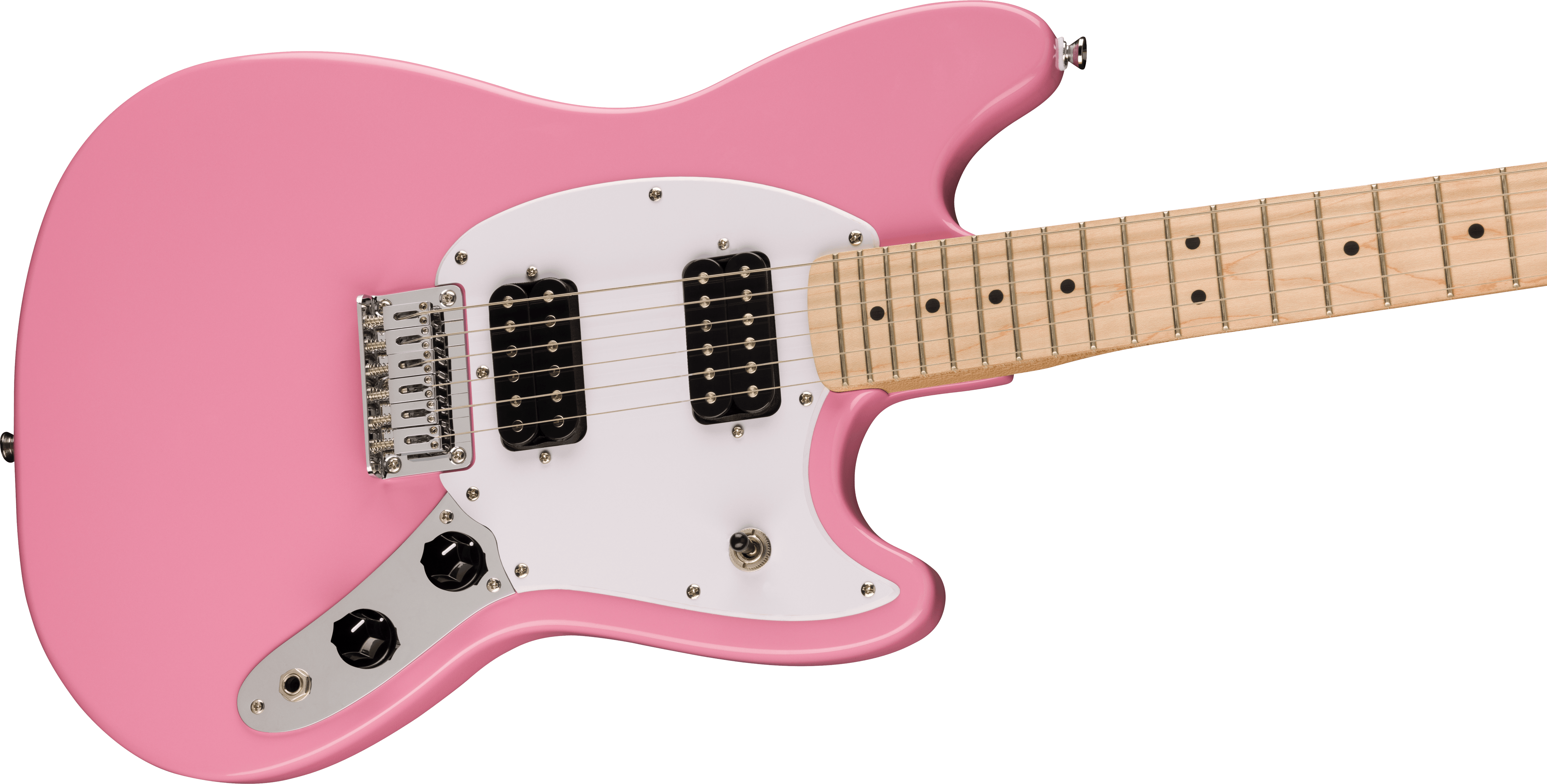 Squier® Squier Sonic® Mustang® HH, Maple Fingerboard, White Pickguard, Flash Pink