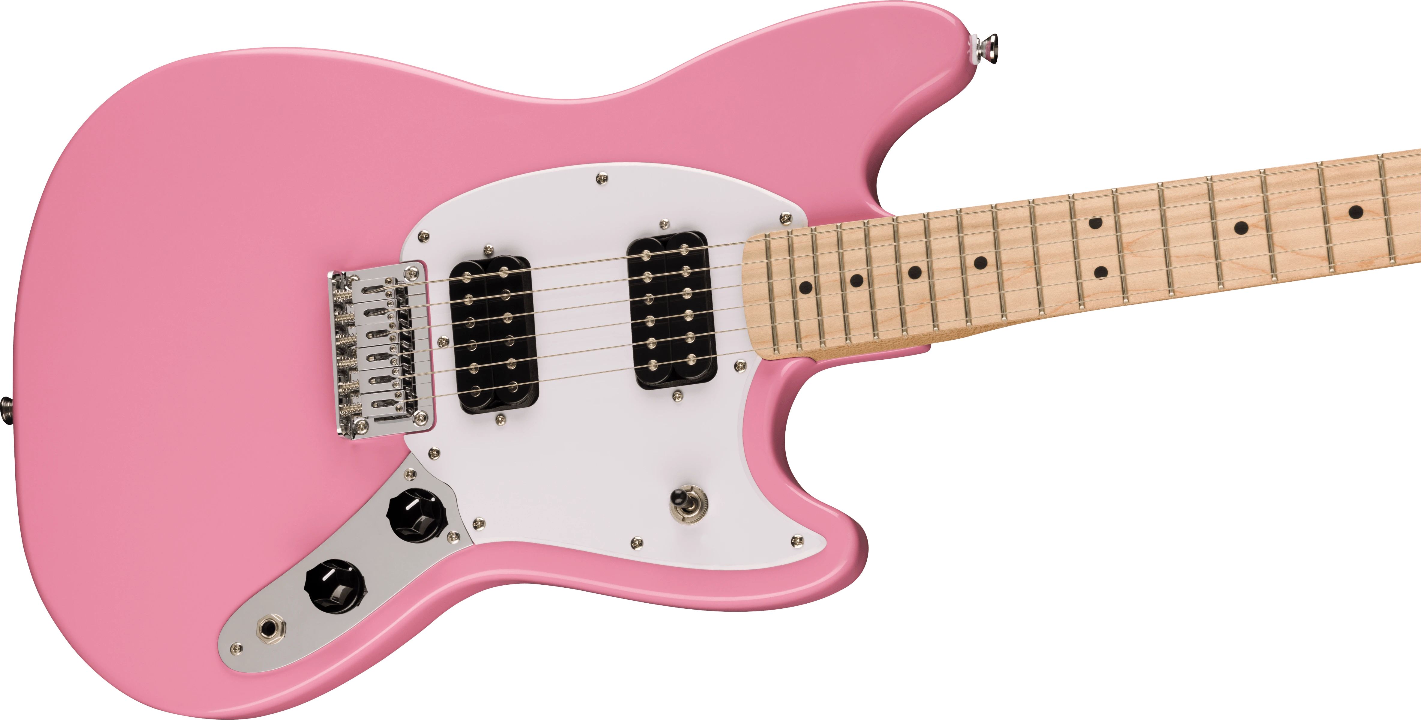 Squier® Squier Sonic® Mustang® HH, Maple Fingerboard, White Pickguard, Flash Pink