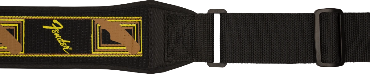 Fender® Swell™ Neoprene Strap, Blk/Ylw/Brn Mono, 2.5"