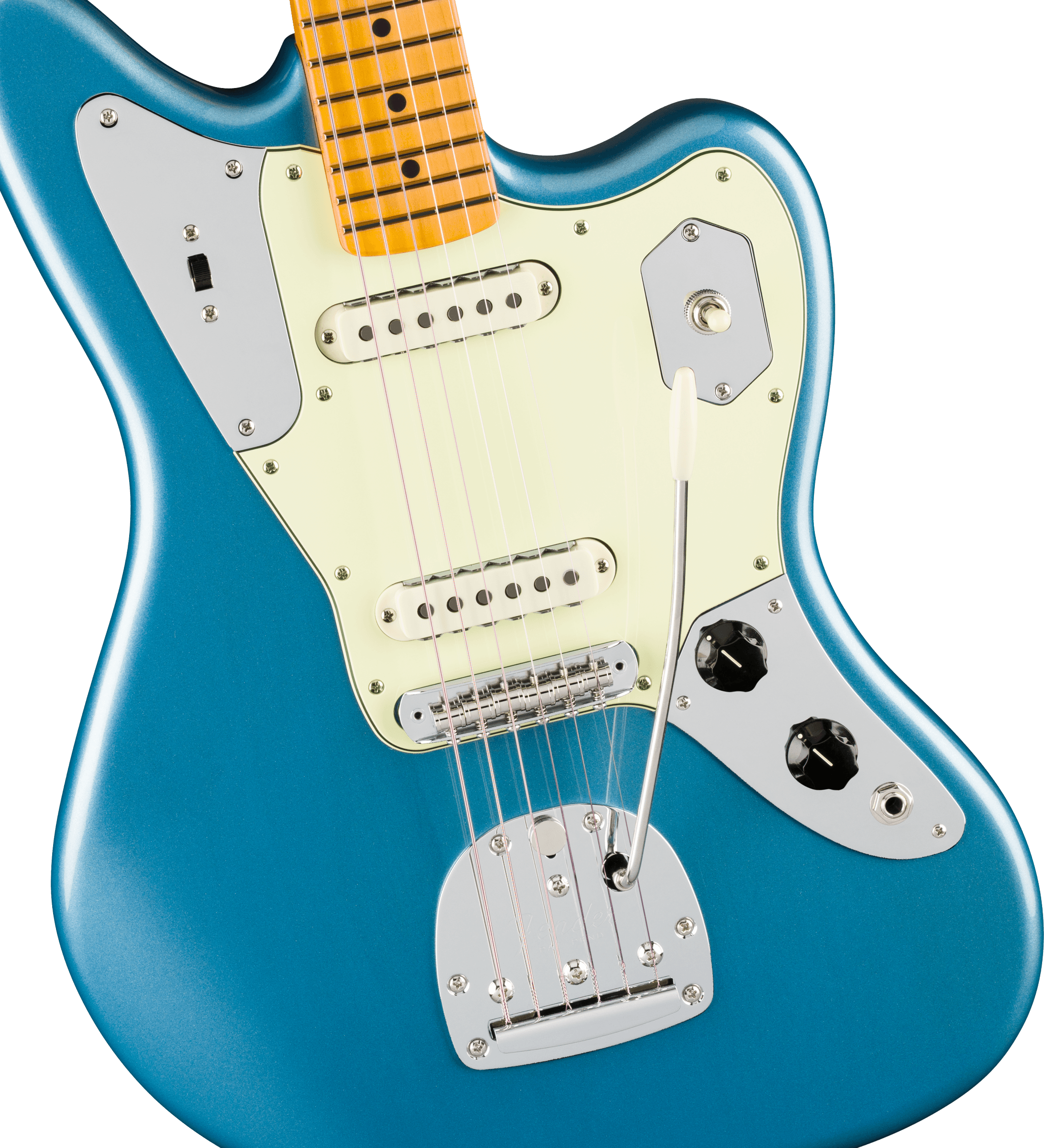 Fender® American Professional Classic Jaguar®, Maple Fingerboard, Faded Lake Placid Blue
