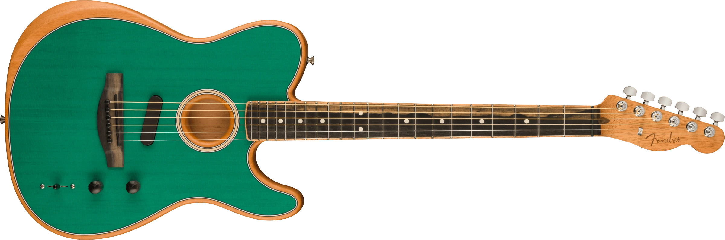 Fender® DE American Acoustasonic® Telecaster®, Channel-Bound Neck, Ebony Fingerboard, Aqua Teal