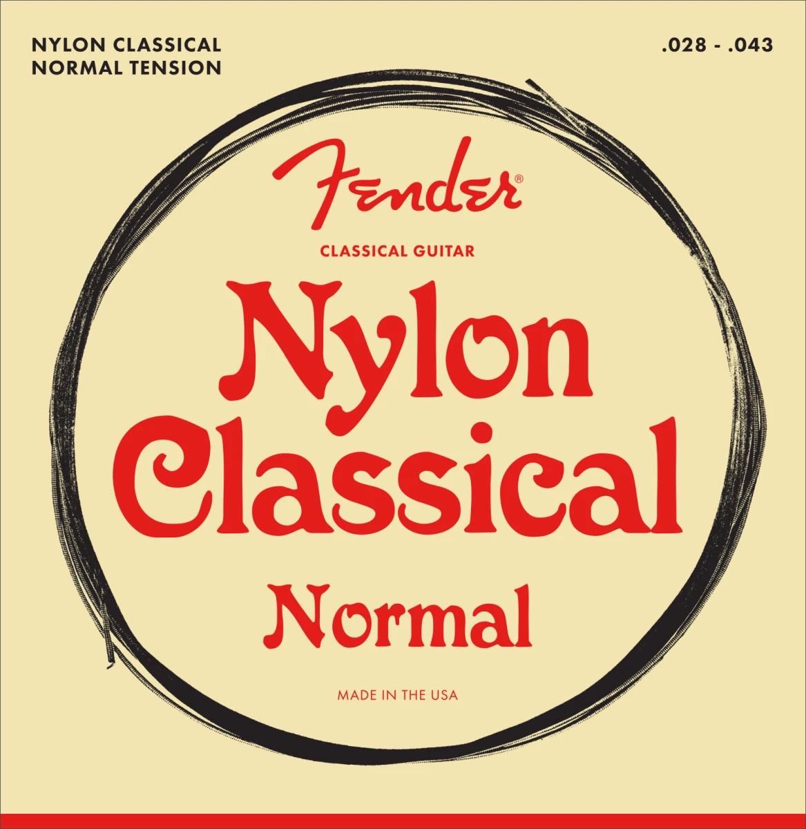 Fender® 100C Nylon Classical Acoustic Guitar Strings, Clear/Silver, Tie End, Gauges .028-.043