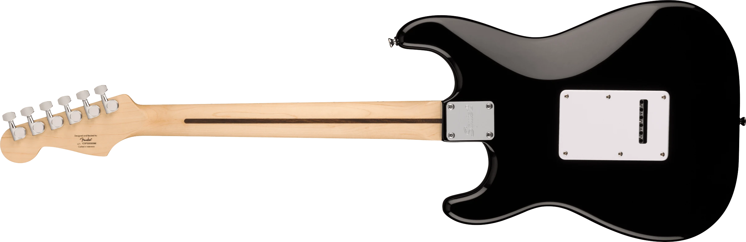 Squier® Sonic® Stratocaster®, Maple Fingerboard, White Pickguard, Black
