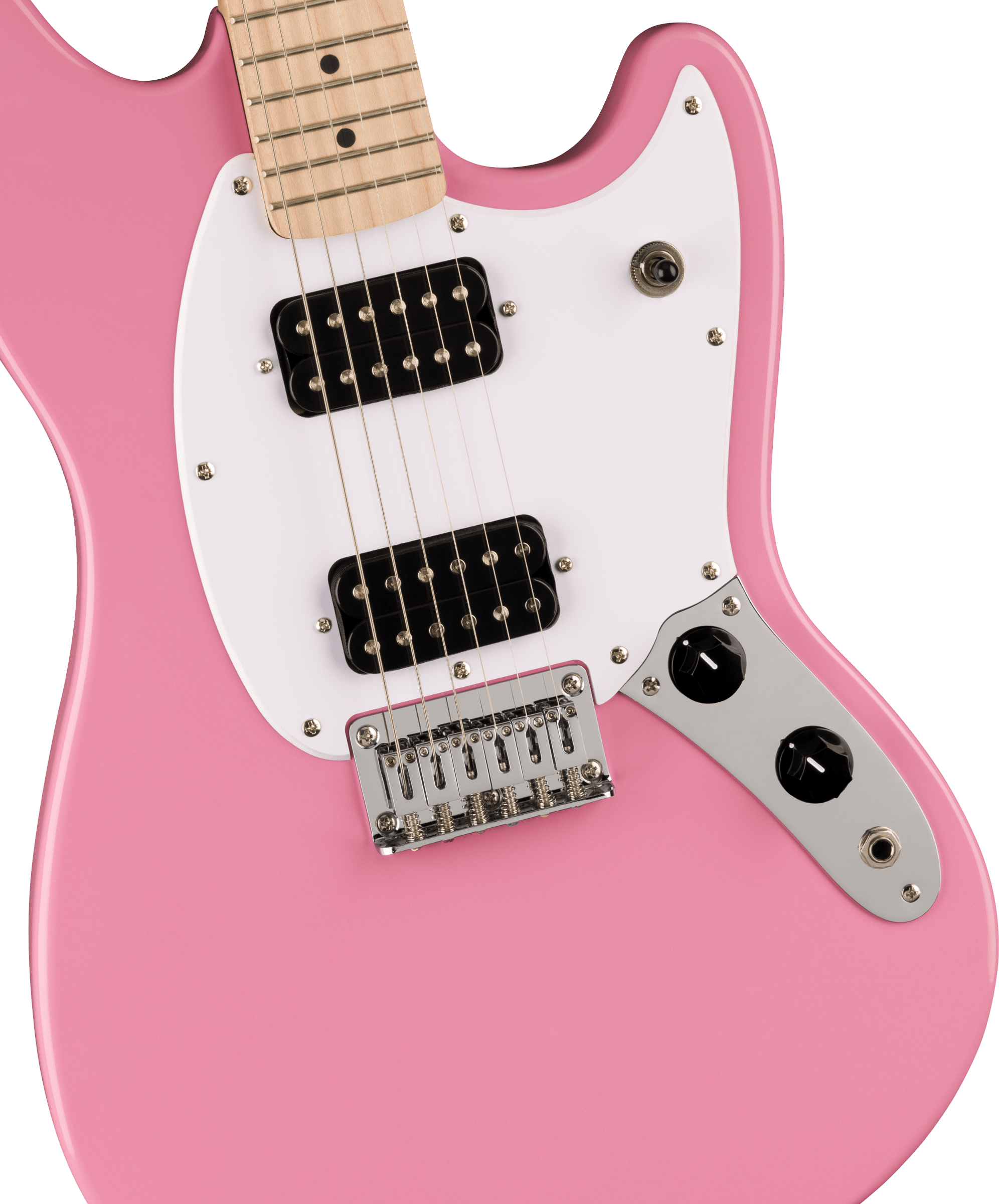 Squier® Squier Sonic® Mustang® HH, Maple Fingerboard, White Pickguard, Flash Pink