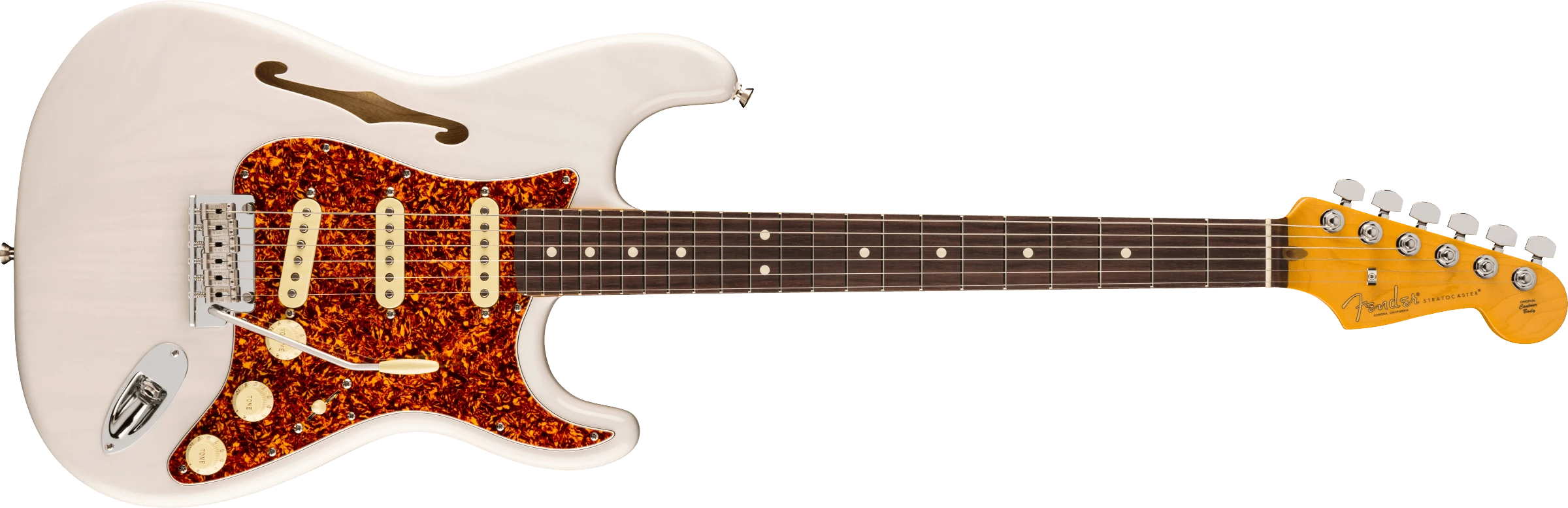 Fender® American Professional II Stratocaster® Thinline, Rosewood Fingerboard, White Blonde