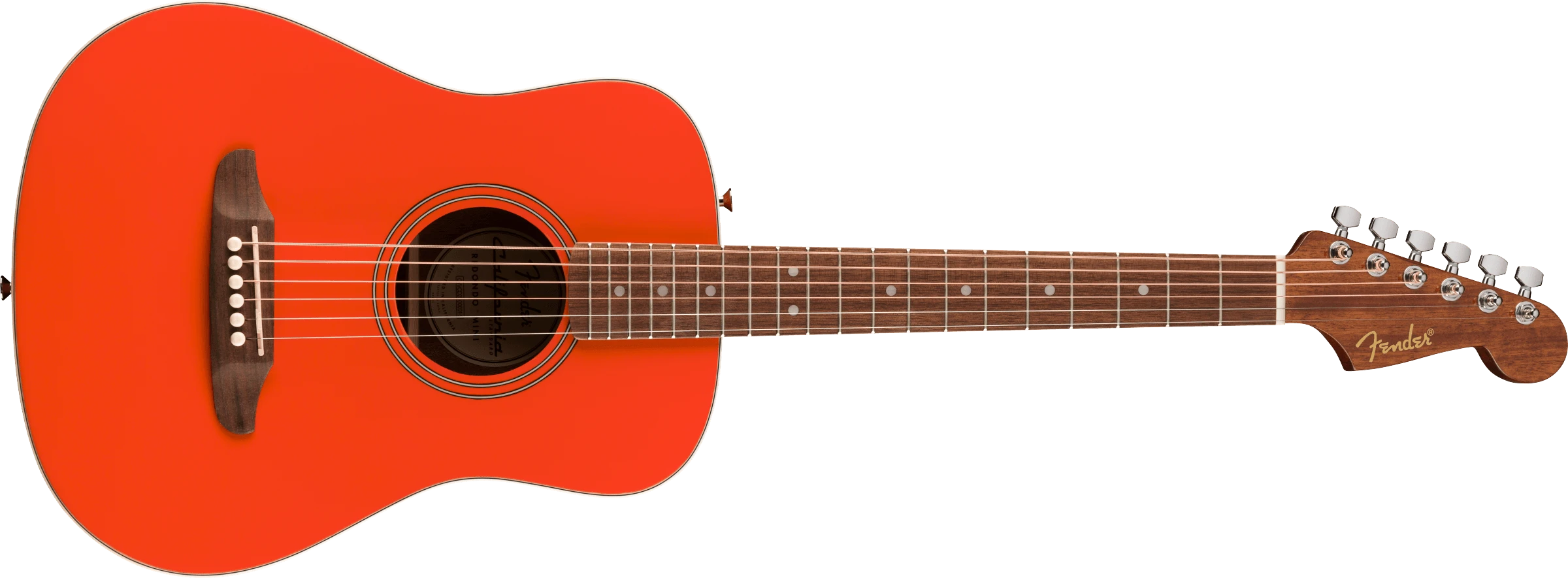 Fender® California Standard Redondo™ Mini with Bag, Spruce Top, Fiesta Red