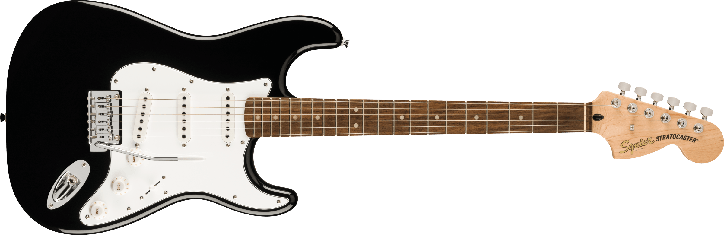 Squier® Affinity Series™ Stratocaster® Mustang™ Micro Pack, Laurel Fingerboard, Black, Gig Bag, HD9, US, CA, EU, AU, JP