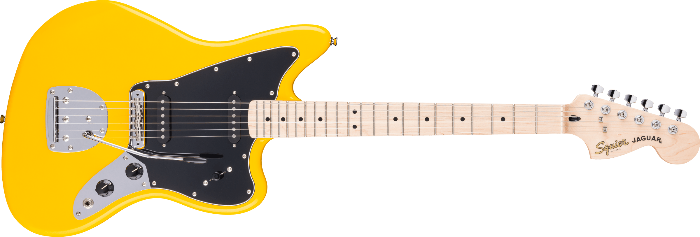 Squier® FSR Affinity Series® Jaguar®, Maple Fingerboard, Black Pickguard, Graffiti Yellow