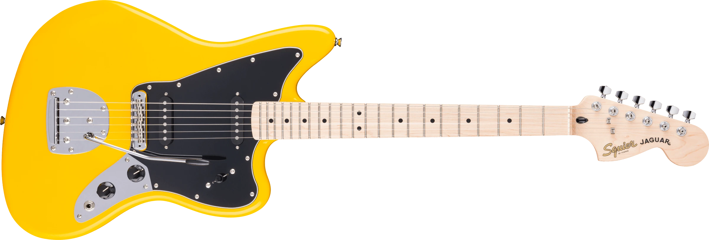 Squier® FSR Affinity Series® Jaguar®, Maple Fingerboard, Black Pickguard, Graffiti Yellow