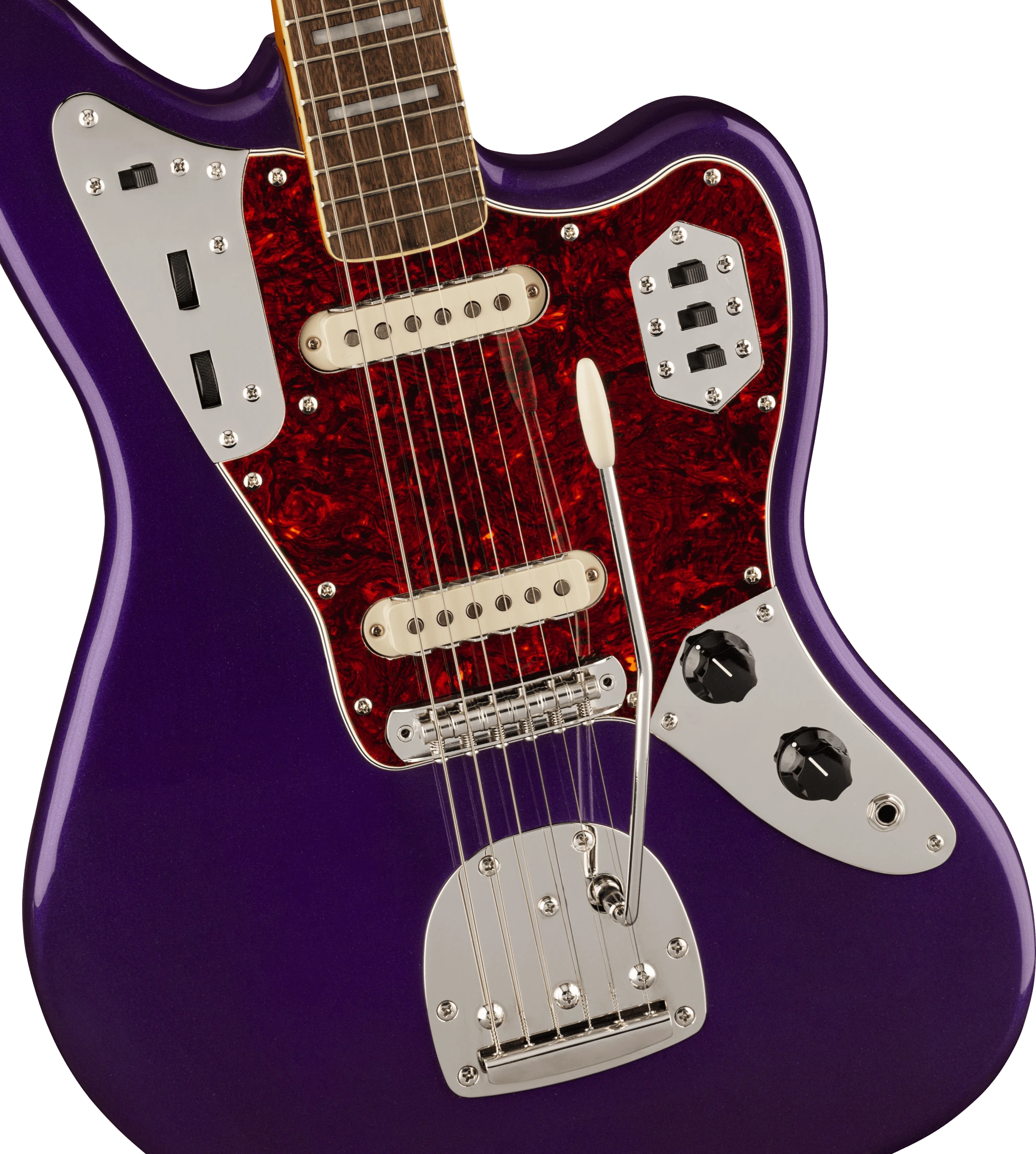 Squier® FSR Classic Vibe '70s Jaguar®, Laurel Fingerboard, Tortoiseshell Pickguard, Purple Metallic