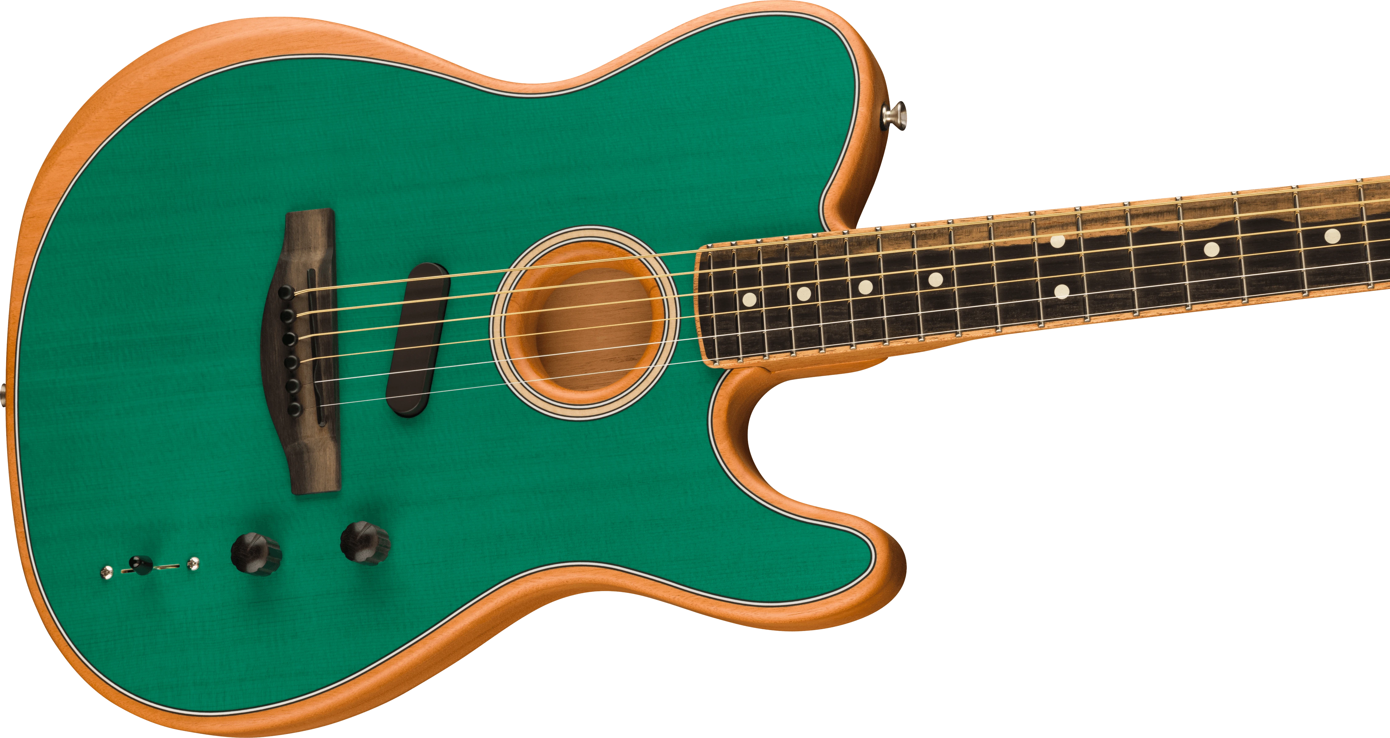 Fender® DE American Acoustasonic® Telecaster®, Channel-Bound Neck, Ebony Fingerboard, Aqua Teal