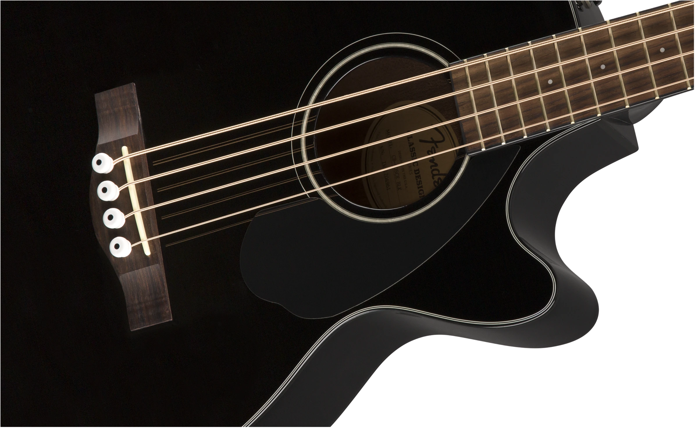 Fender® CB-60SCE Bass, Walnut Fingerboard, Black