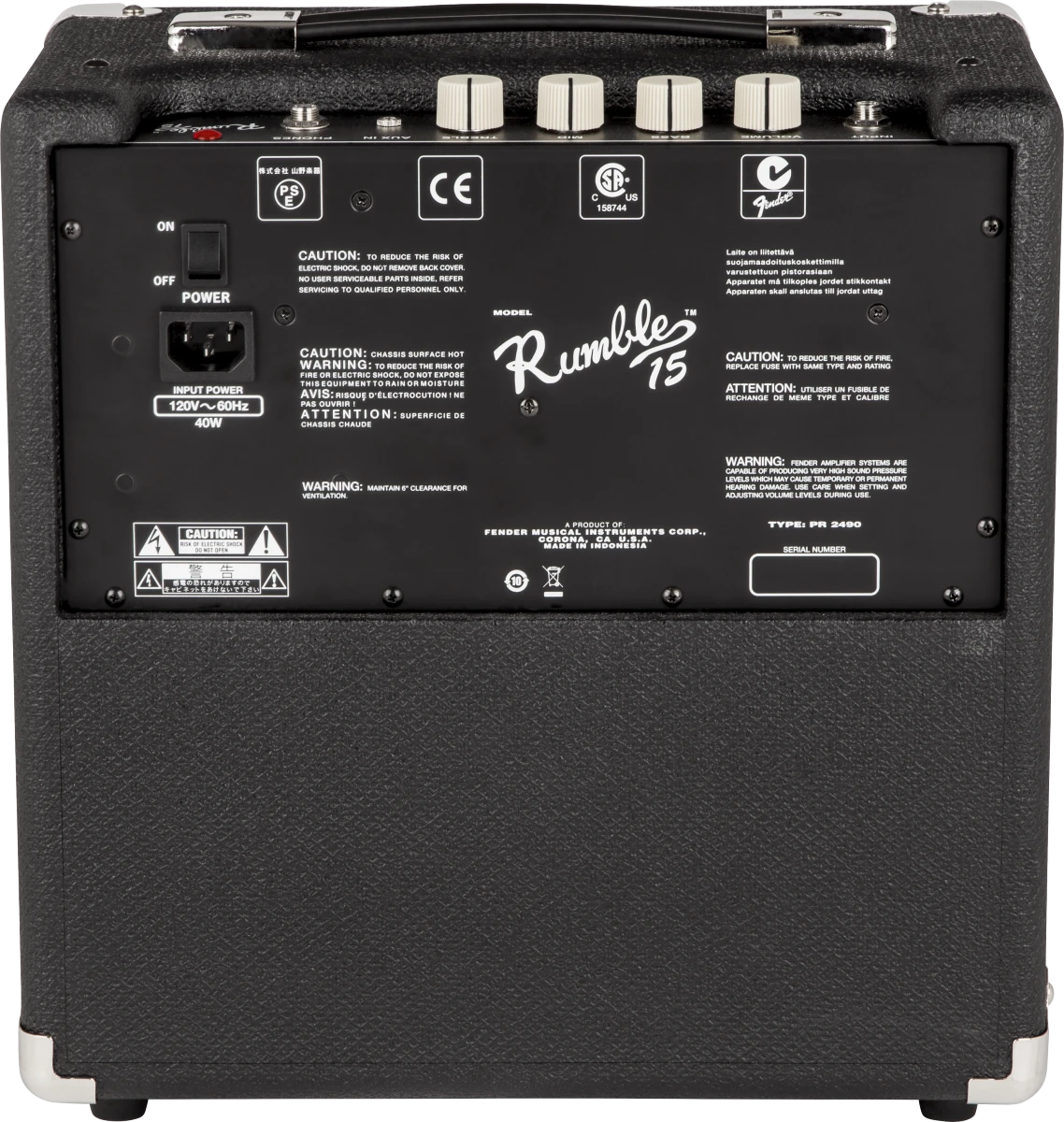 Squier® Affinity Series™ Precision Bass® PJ Pack, Laurel Fingerboard, Black, Gig Bag, Rumble™ 15 - 230V EU