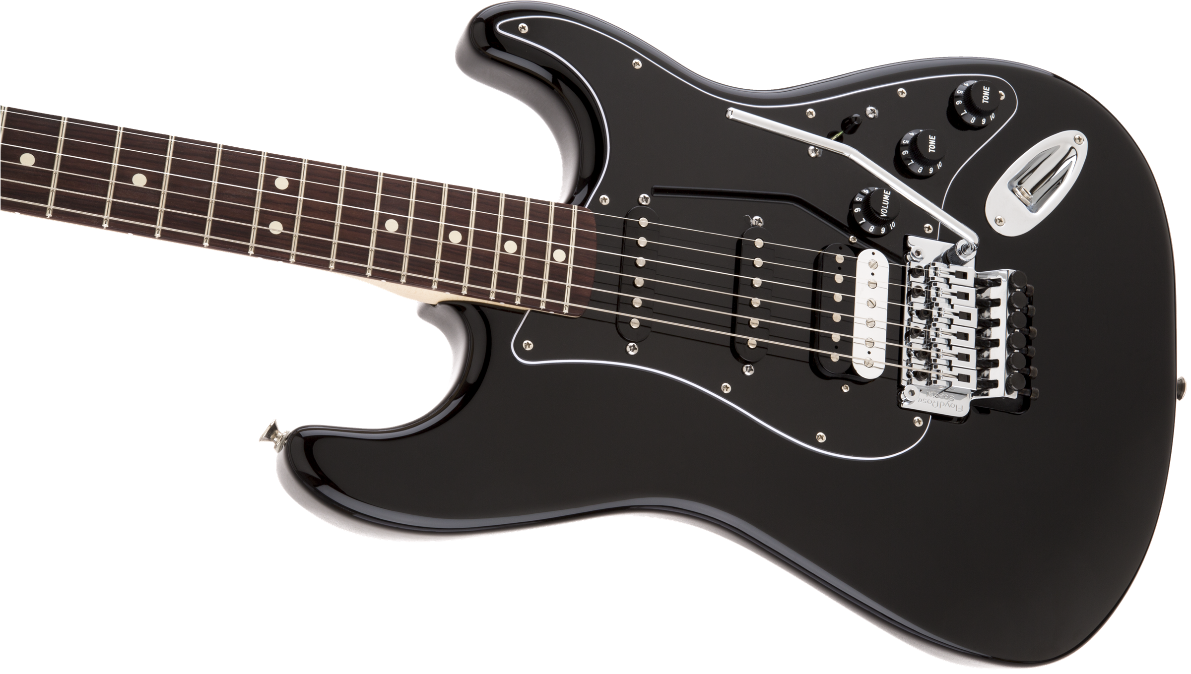 Fender® Standard Stratocaster® HSS with Floyd Rose®, Rosewood Fingerboard, Black