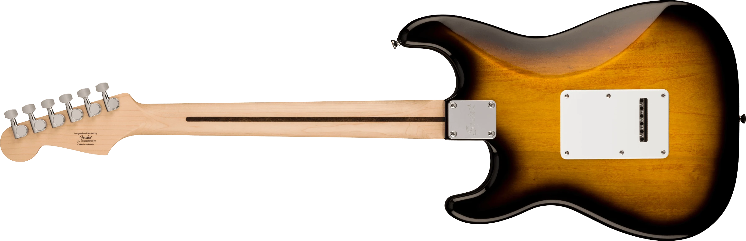 Squier® Sonic® Stratocaster®, Maple Fingerboard, White Pickguard, 2-Color Sunburst