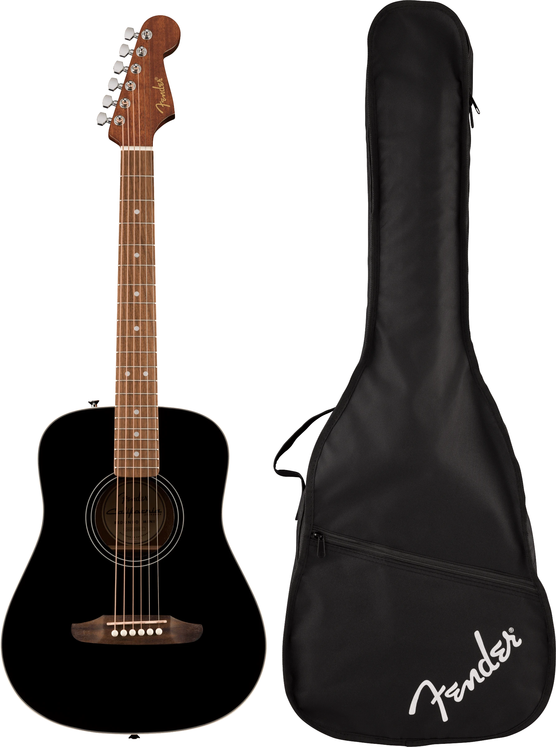 Fender® California Standard Redondo™ Mini with Bag, Spruce Top, Black