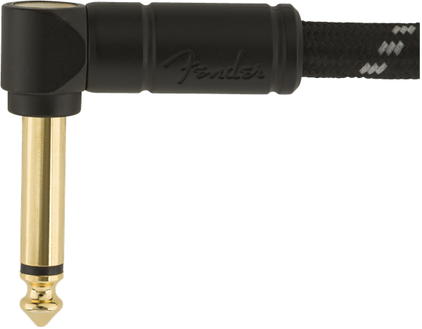 Fender® Deluxe Series Instrument Cable, Straight/Angle, 18.6', Black Tweed