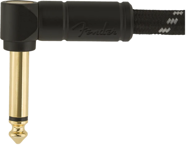 Fender® Deluxe Series Instrument Cable, Straight/Angle, 18.6', Black Tweed