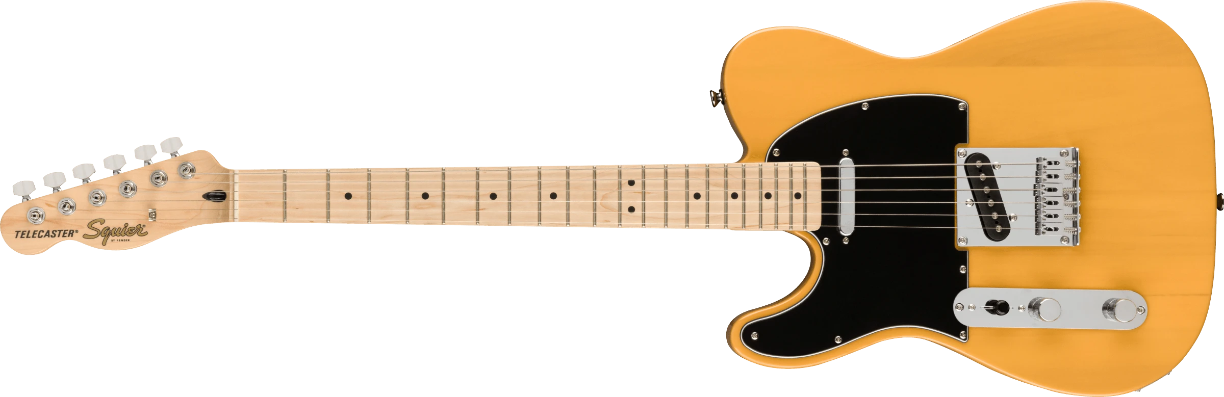 Squier® Affinity Series® Telecaster® Left-Handed, Maple Fingerboard, Black Pickguard, Butterscotch Blonde