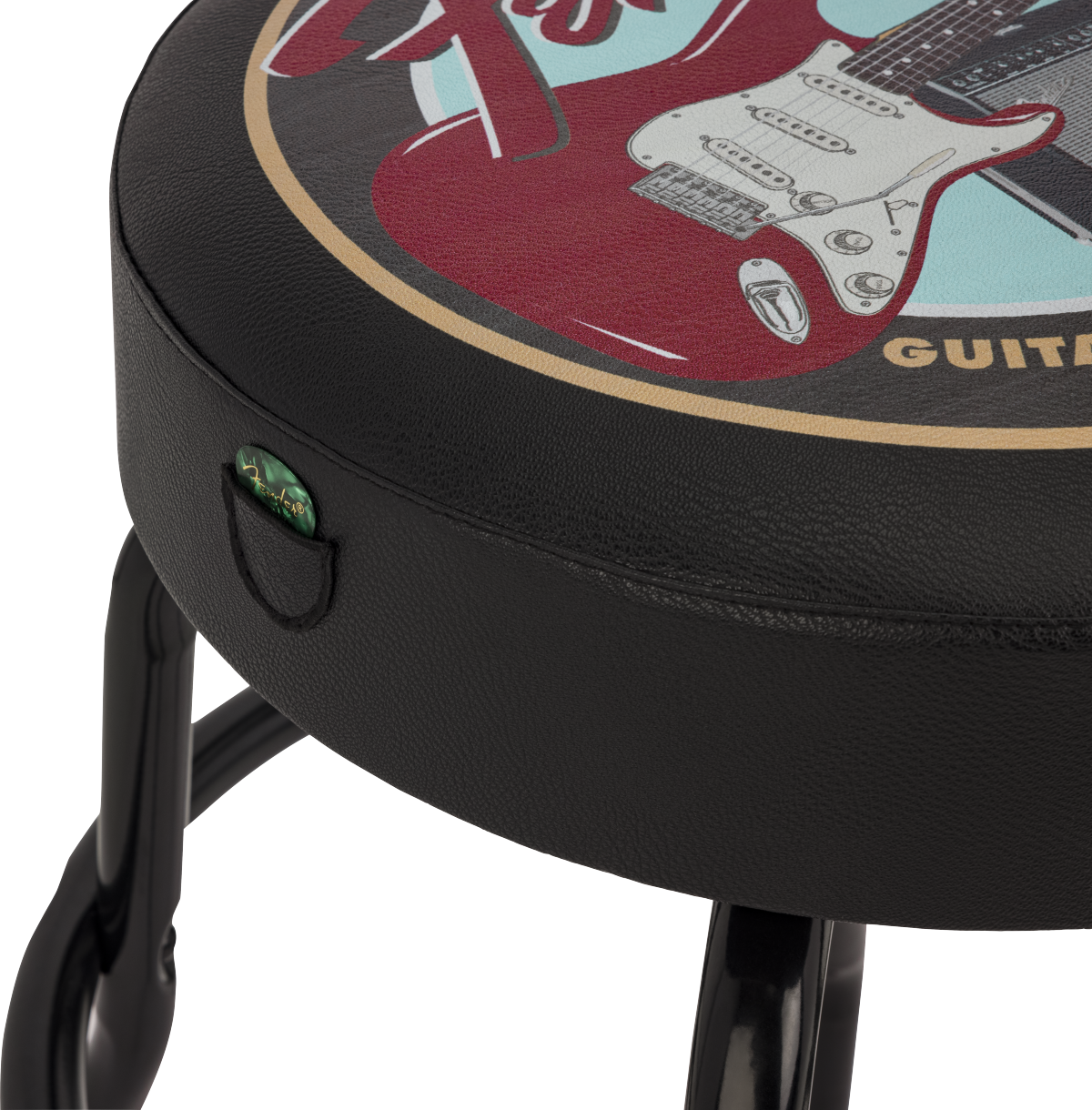 Fender® Guitars & Amps Pick Pouch Barstool, Black/Black, 24"