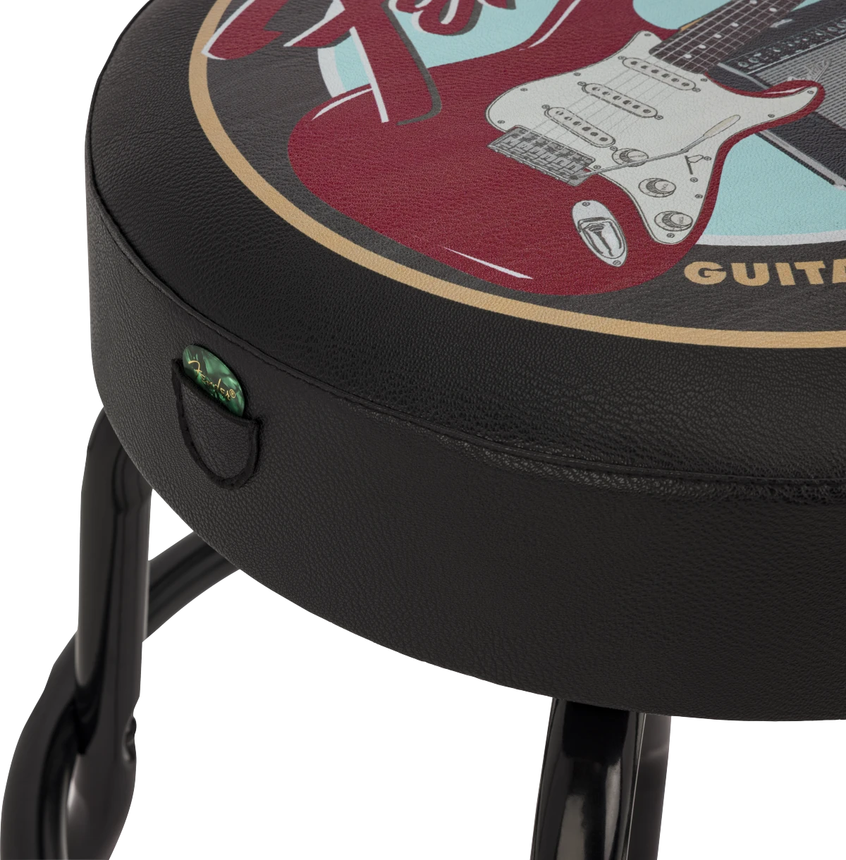 Fender® Guitars & Amps Pick Pouch Barstool, Black/Black, 24"