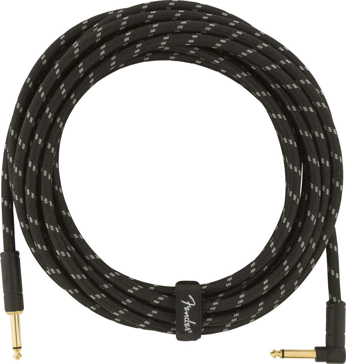 Fender® Deluxe Series Instrument Cable, Straight/Angle, 18.6', Black Tweed