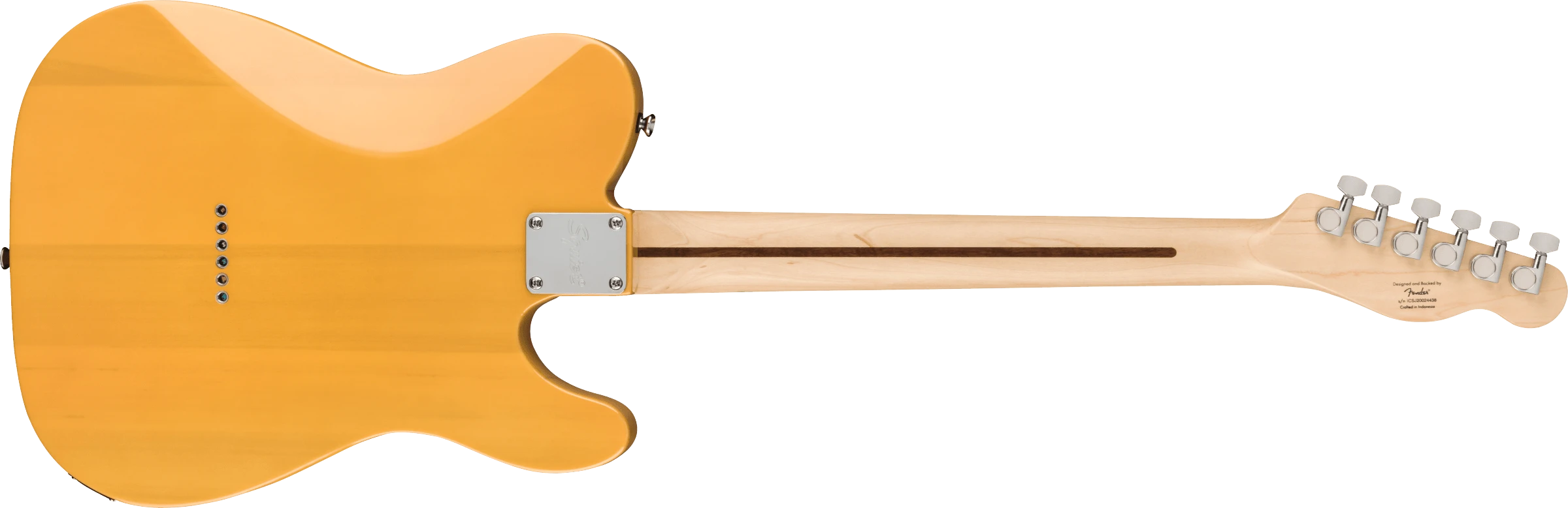 Squier® Affinity Series® Telecaster® Left-Handed, Maple Fingerboard, Black Pickguard, Butterscotch Blonde