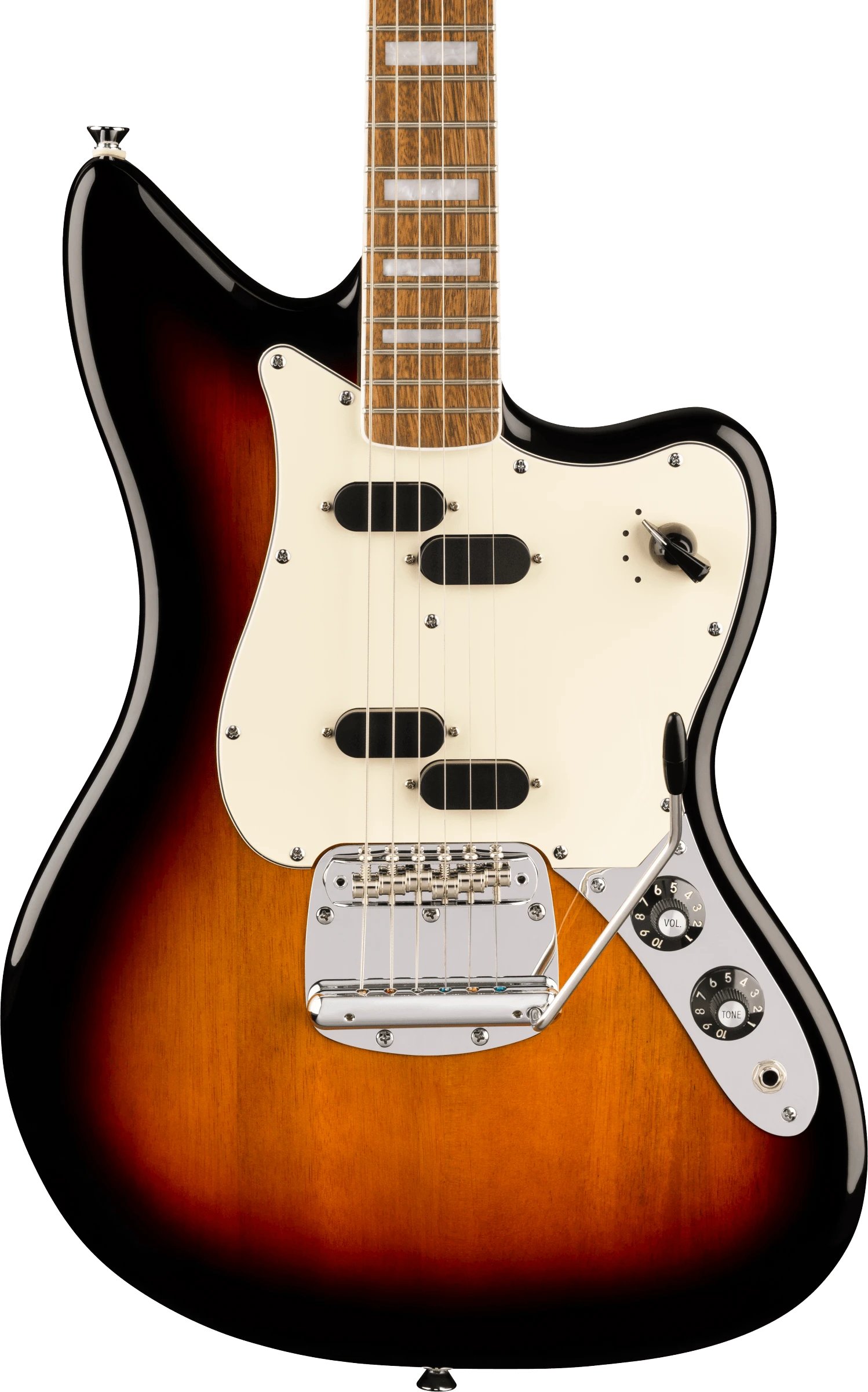 Squier® Paranormal Electric VI, Laurel Fingerboard, Parchment Pickguard, 3-Color Sunburst