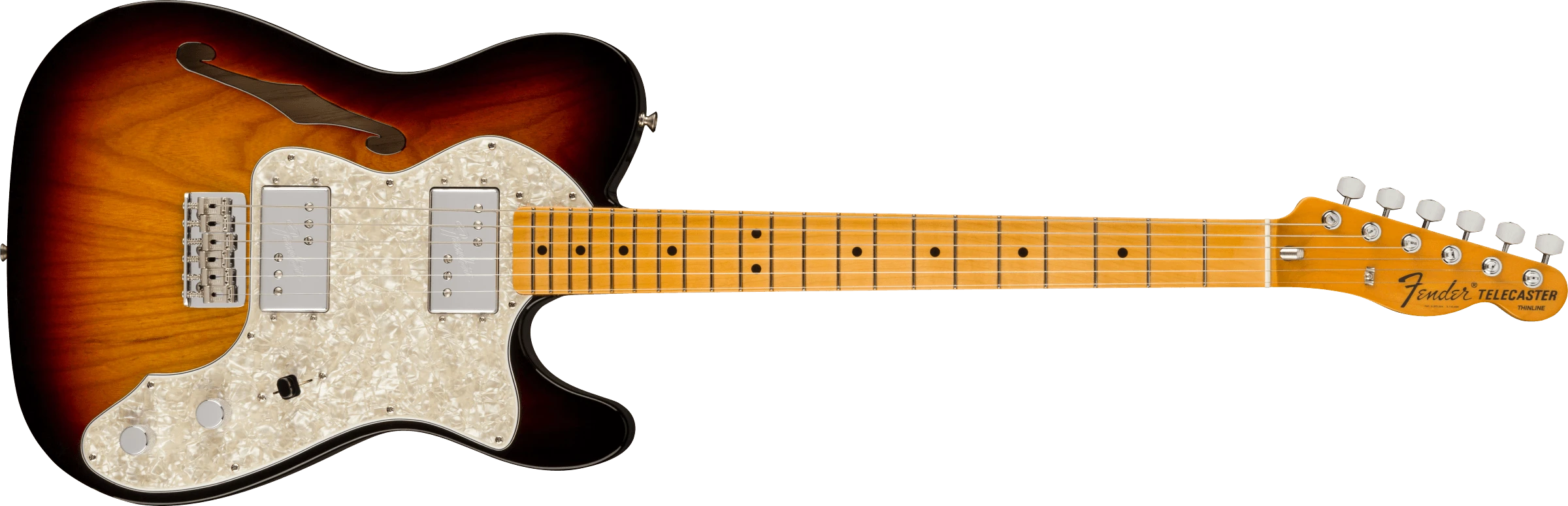 Fender® American Vintage II 1972 Telecaster® Thinline, Maple Fingerboard, 3-Color Sunburst