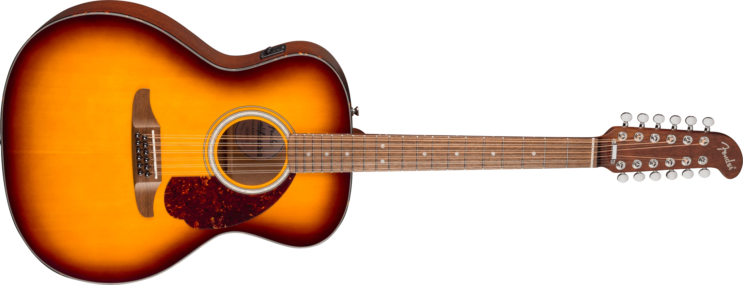 Fender® California Deluxe Villager™ E, Walnut Fingerboard, Honey Sunburst