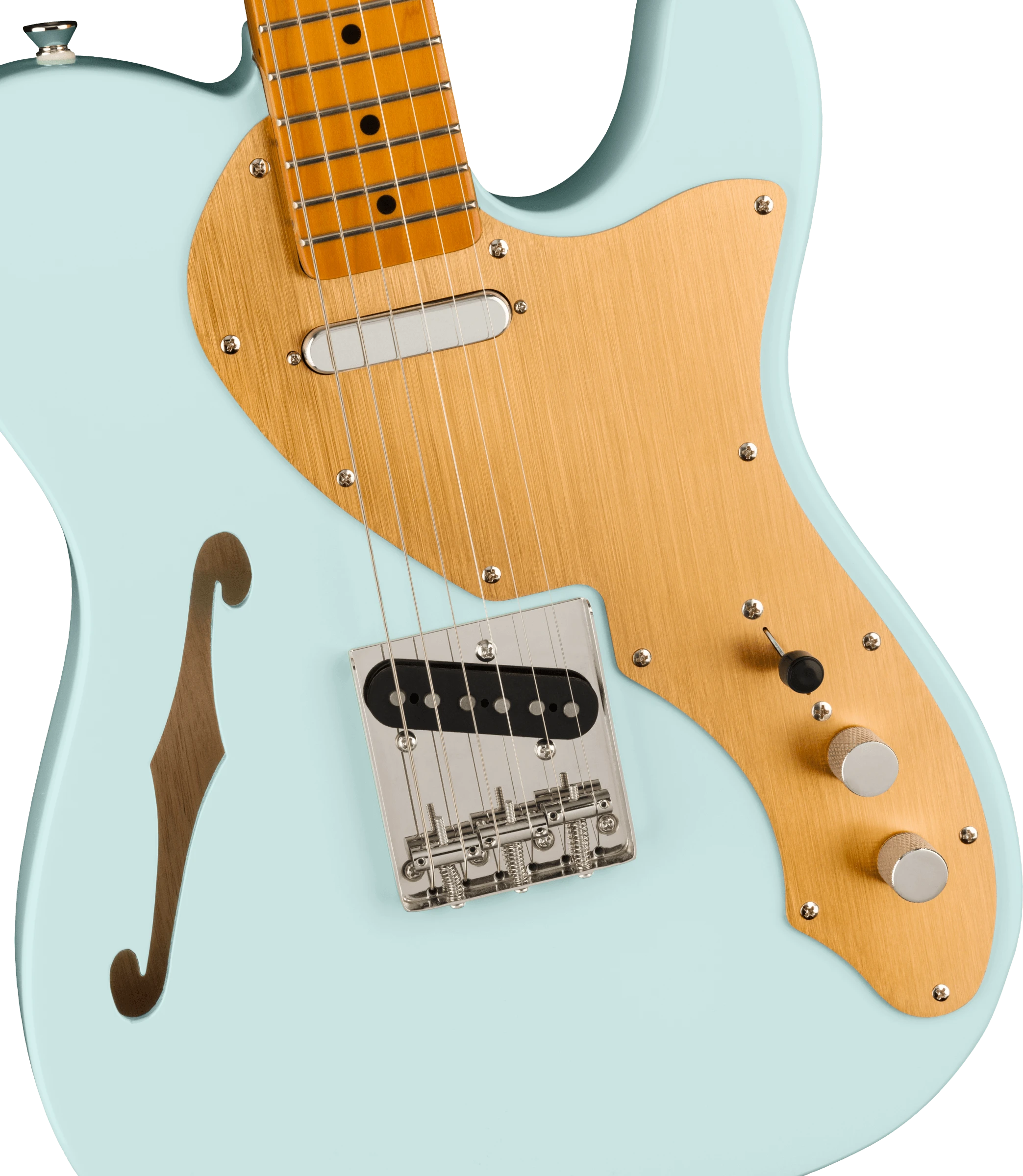 Squier® FSR Classic Vibe '60s Telecaster® Thinline, Maple Fingerboard, Gold Anodized Pickguard, Sonic Blue