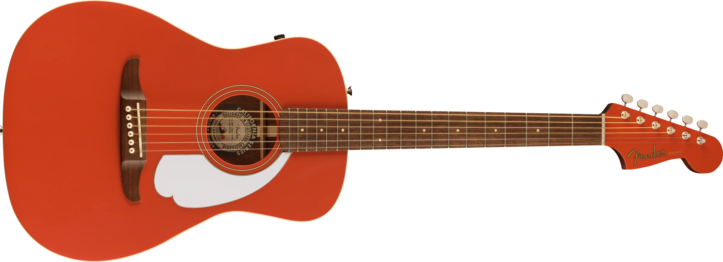 Fender® Malibu Player, Walnut Fingerboard, White Pickguard, Fiesta Red