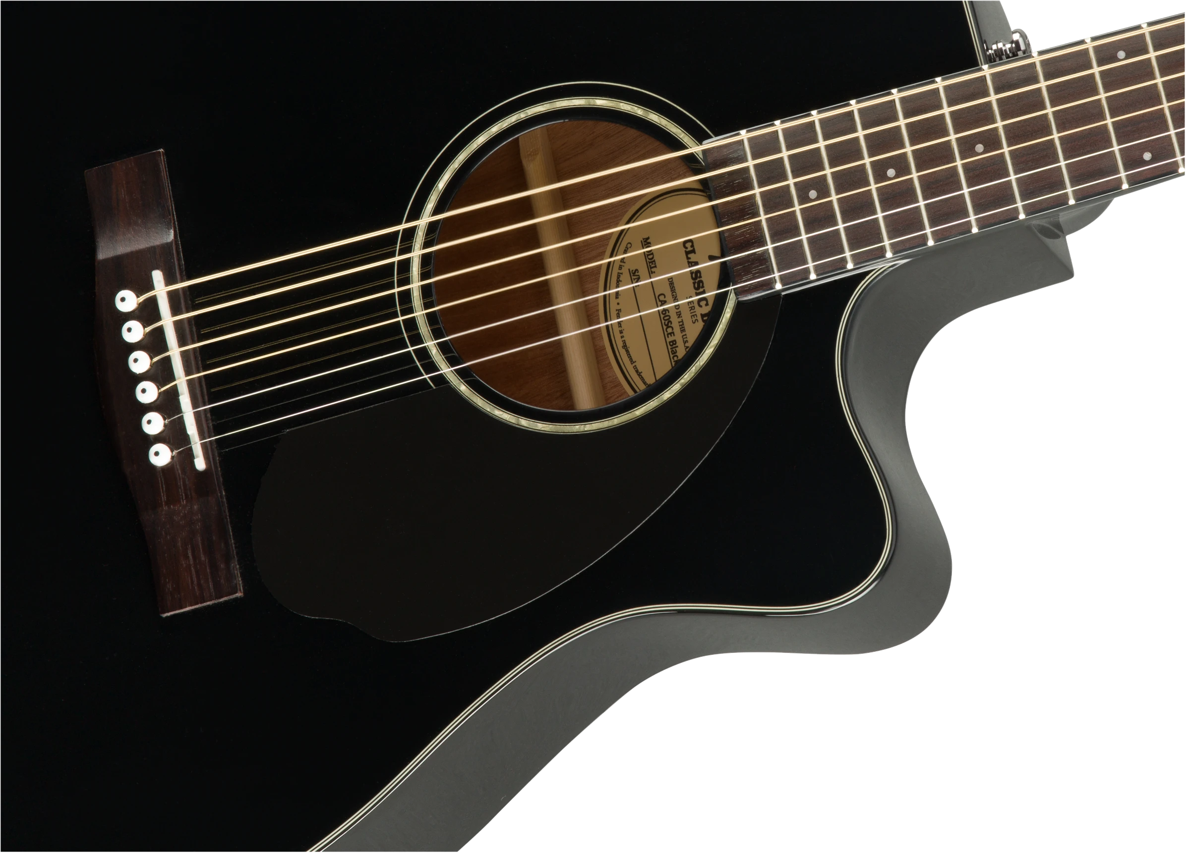 Fender® CC-60SCE Concert, Walnut Fingerboard, Black