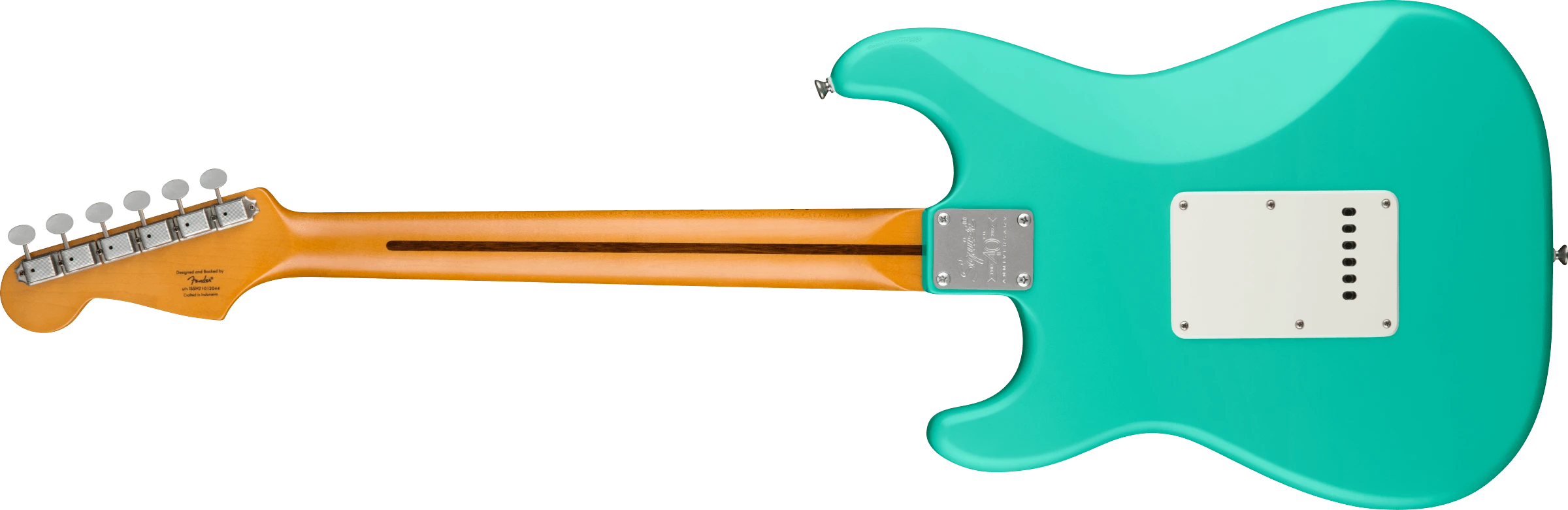 Squier® 40th Anniversary Stratocaster®, Vintage Edition, Maple Fingerboard, Gold Anodized Pickguard, Satin Sea Foam Green