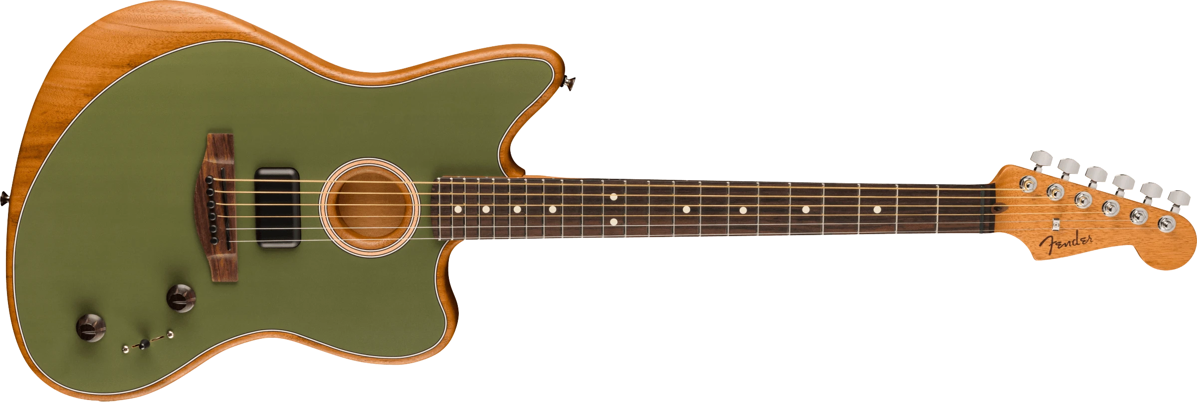 Fender® Acoustasonic® Player Jazzmaster, Rosewood Fingerboard, Antique Olive