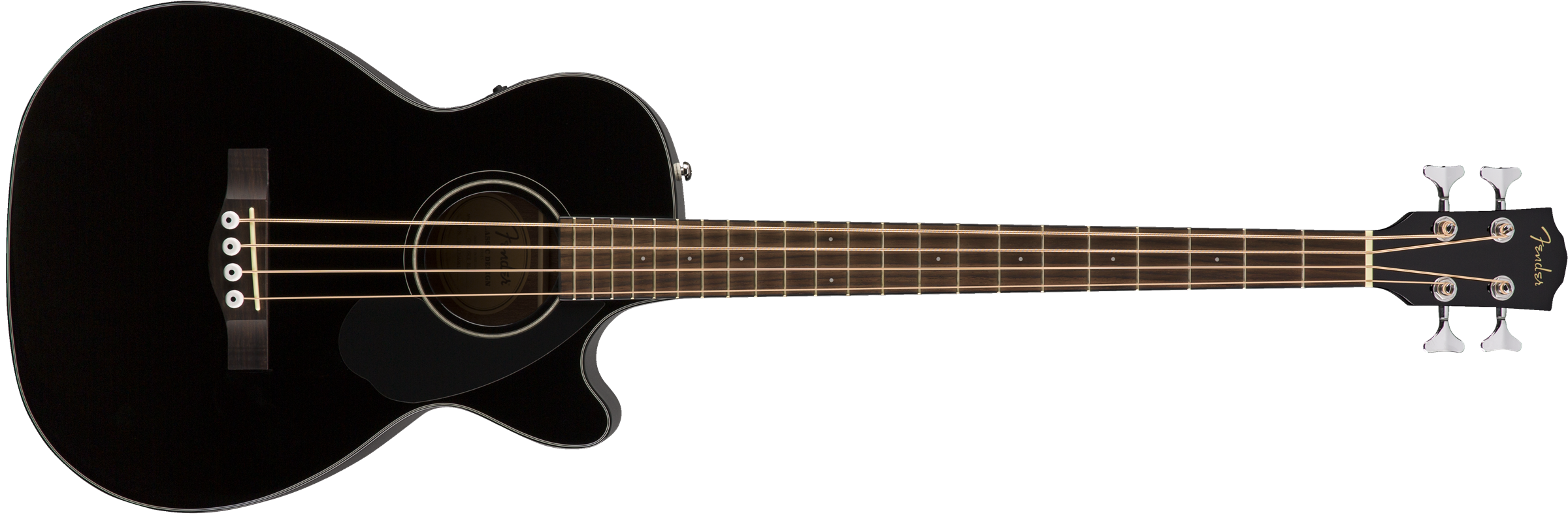 Fender® CB-60SCE Bass, Walnut Fingerboard, Black