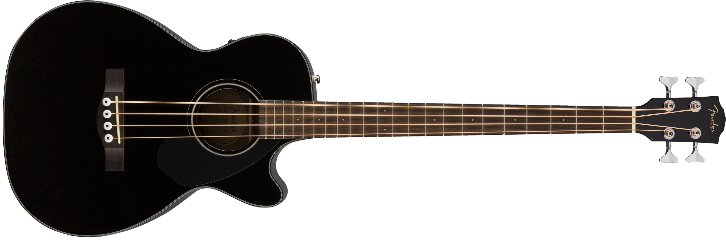 Fender® CB-60SCE Bass, Walnut Fingerboard, Black