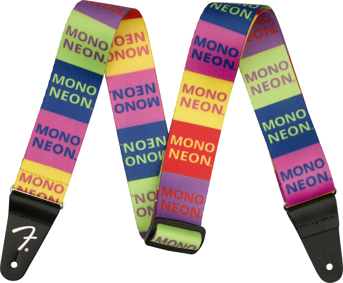 Fender® MonoNeon Logo Strap, Multi-Color, 2"