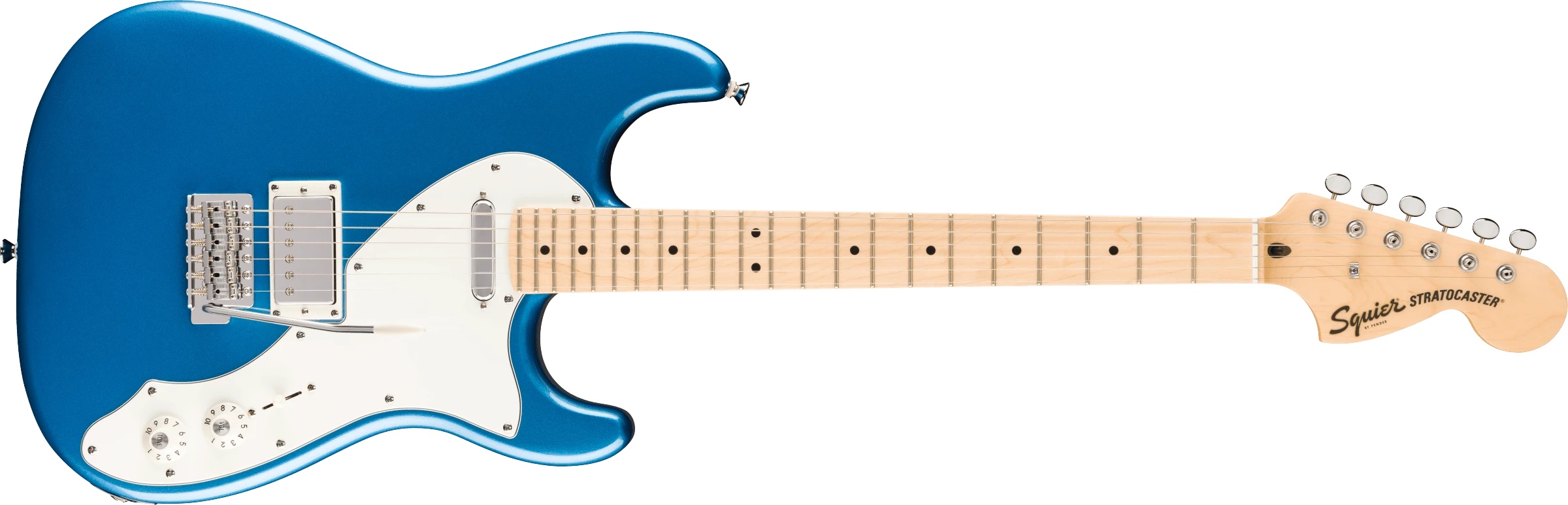 Squier® Paranormal Stratocaster® Deluxe, Maple Fingerboard, Parchment Pickguard, Lake Placid Blue