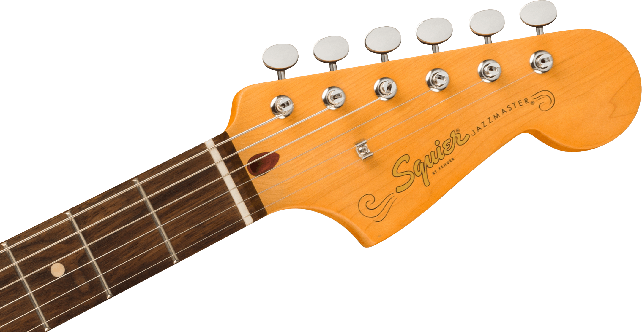 Squier® J Mascis Jazzmaster®, Laurel Fingerboard, Gold Anodized Pickguard, Vintage White