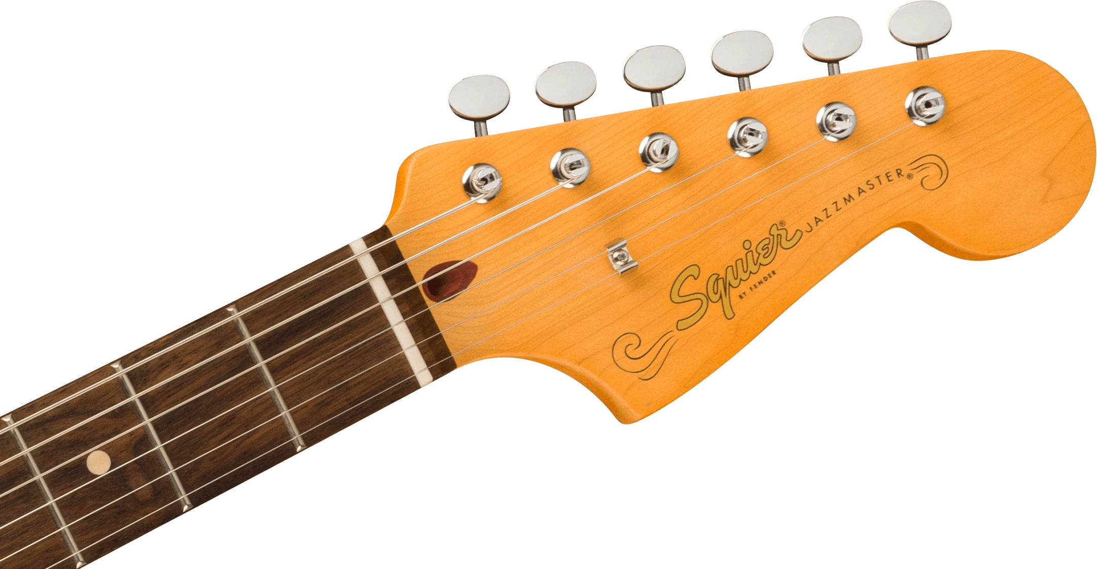 Squier® J Mascis Jazzmaster®, Laurel Fingerboard, Gold Anodized Pickguard, Vintage White