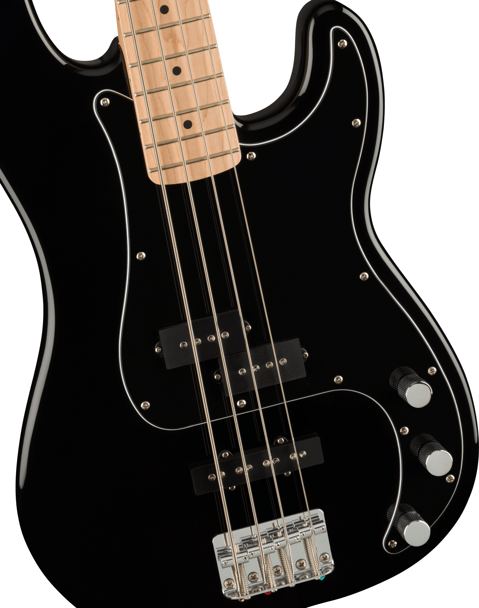 Squier® Affinity Series® Precision Bass® PJ Pack, Maple Fingerboard, Black, Gig Bag, Rumble 15 - 230V UK
