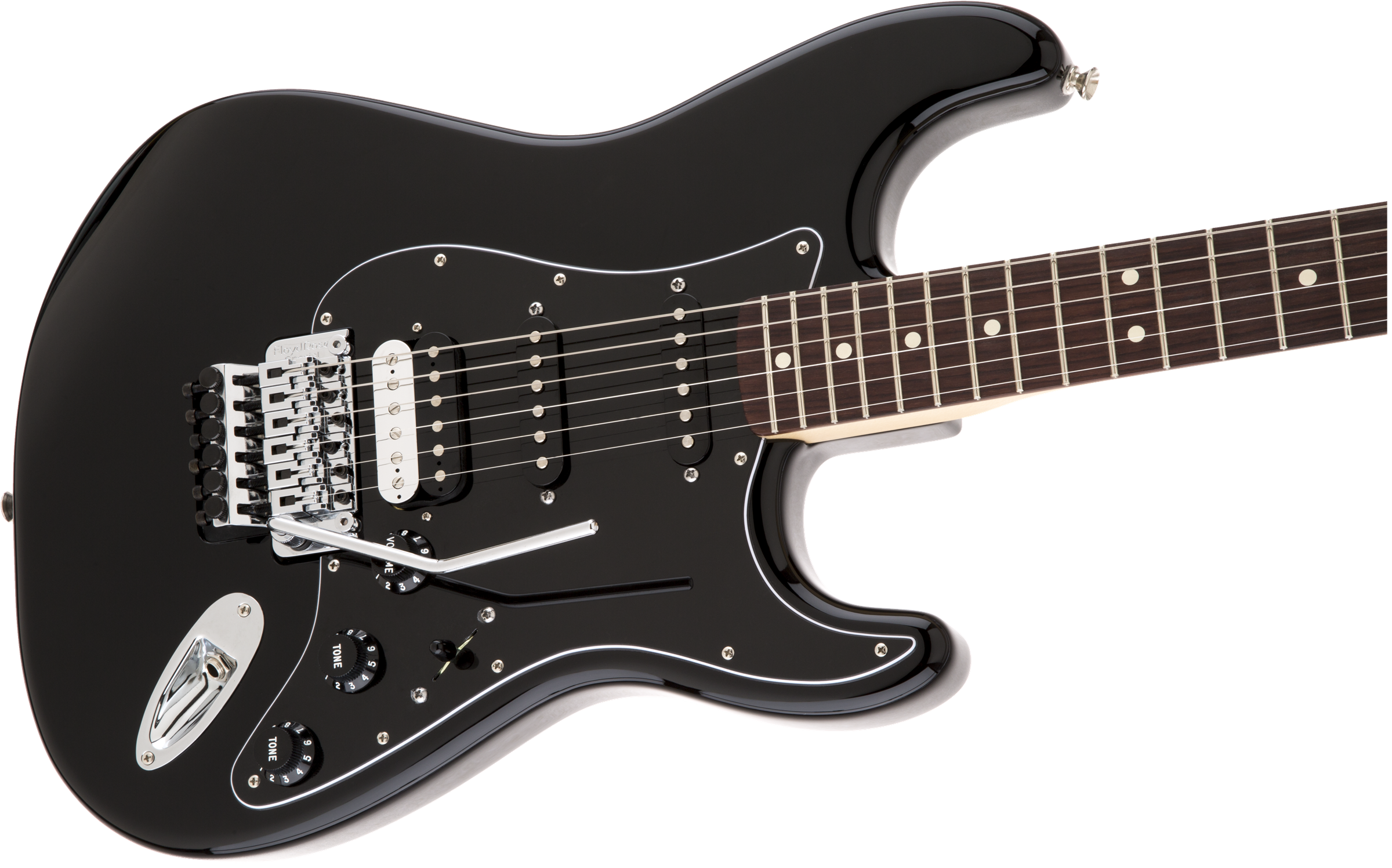 Fender® Standard Stratocaster® HSS with Floyd Rose®, Rosewood Fingerboard, Black