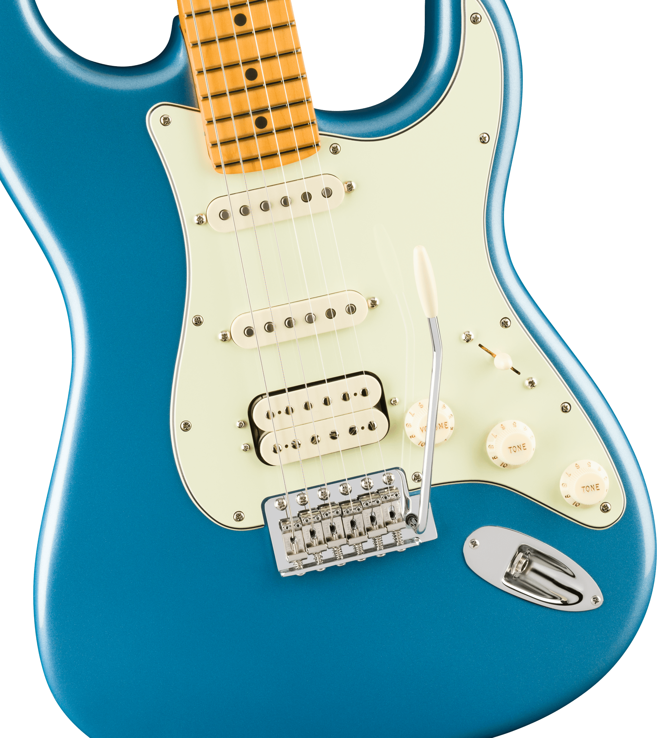 Fender® American Professional Classic Stratocaster® HSS, Maple Fingerboard, Faded Lake Placid Blue