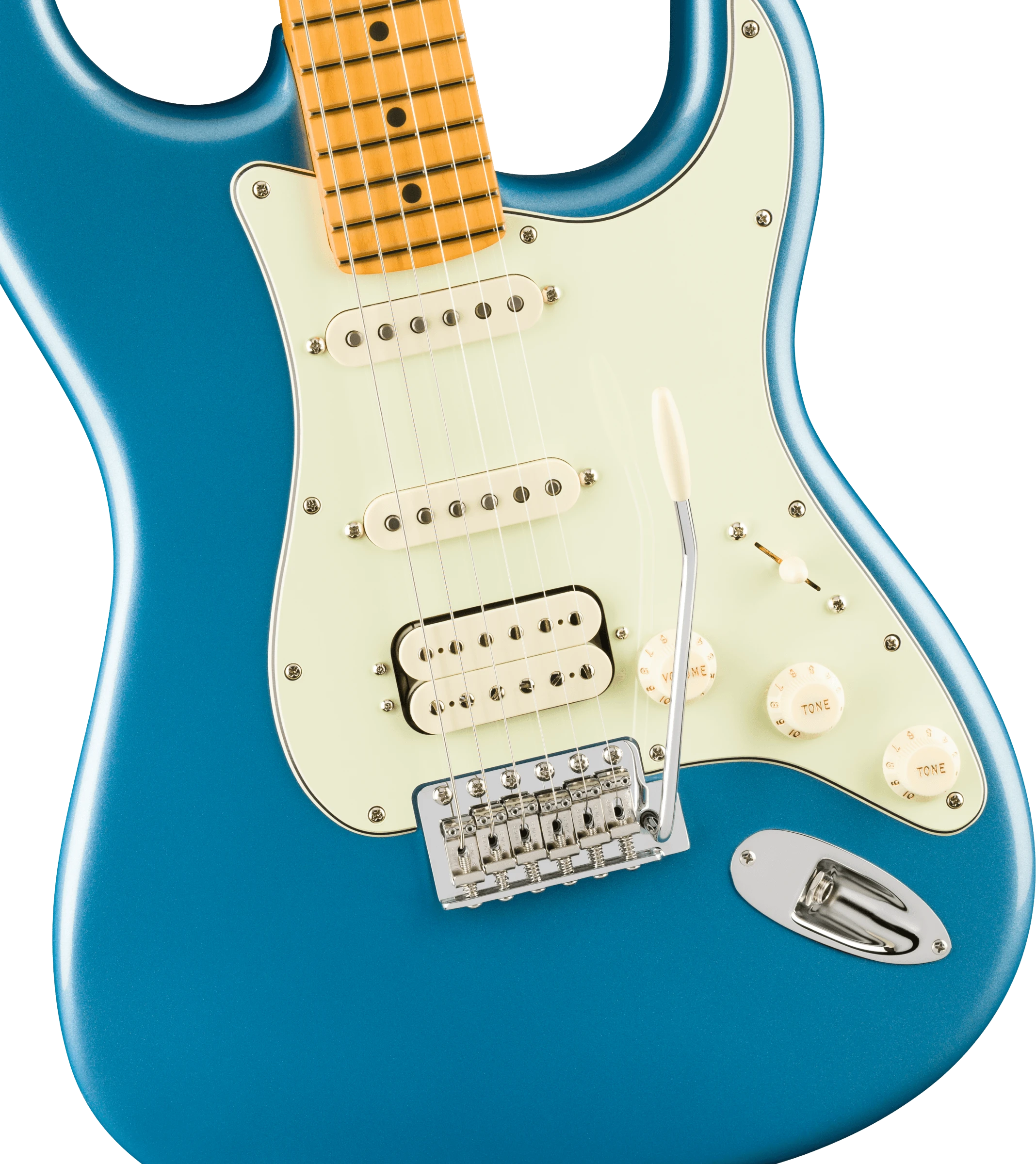 Fender® American Professional Classic Stratocaster® HSS, Maple Fingerboard, Faded Lake Placid Blue