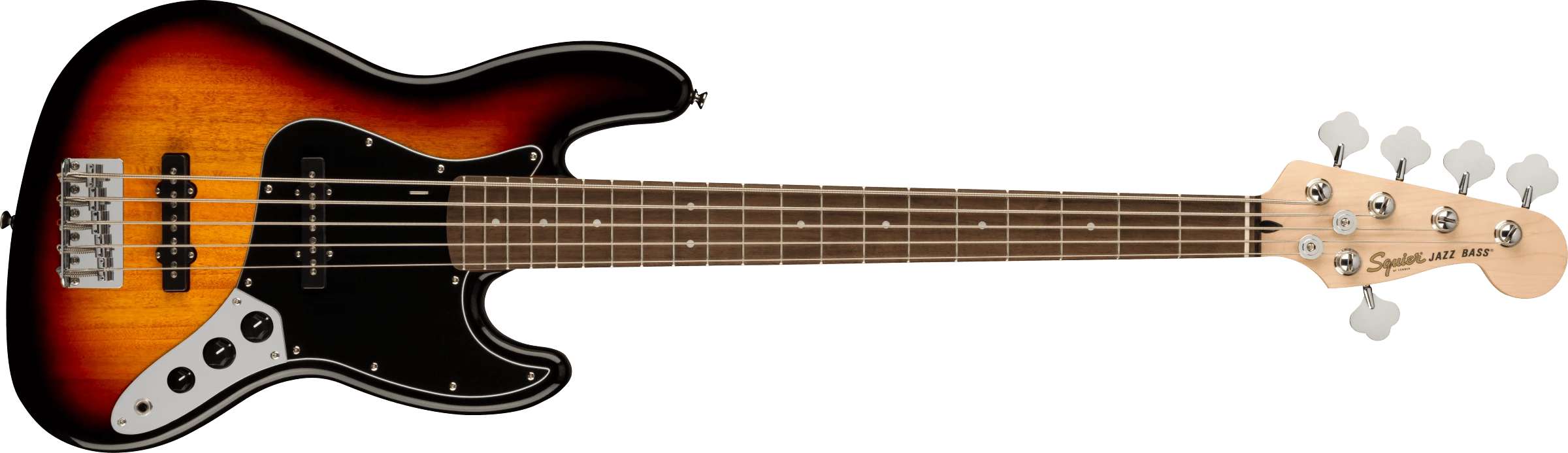 Squier® Affinity Series® Jazz Bass® V, Laurel Fingerboard, Black Pickguard, 3-Color Sunburst