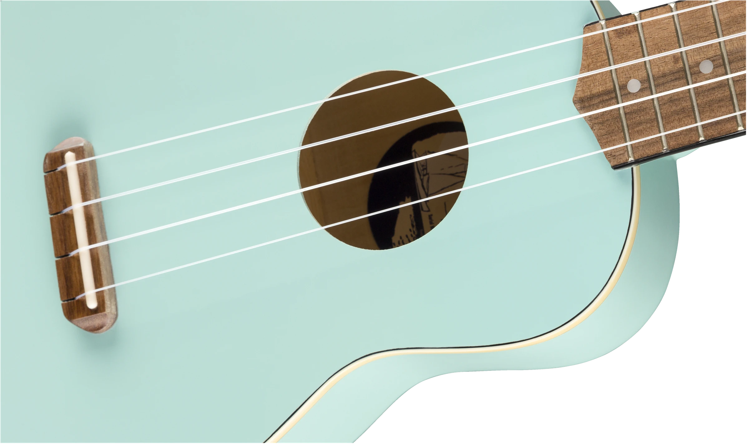 Fender® Venice Soprano Uke, Walnut Fingerboard, Daphne Blue